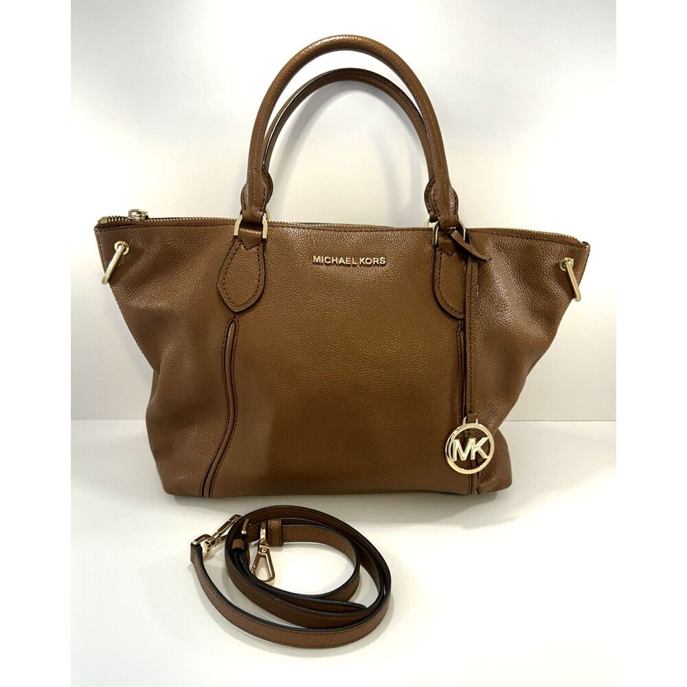 Michael Kors Bedford Legacy Large Pebbled Leather Satchel – Luggage Brown